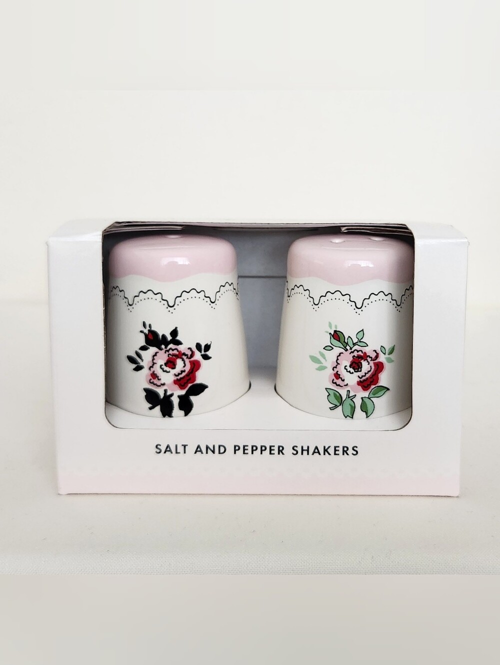 Cath Kidston Rose Flower Salt & Pepper Shakers Set - New in Box